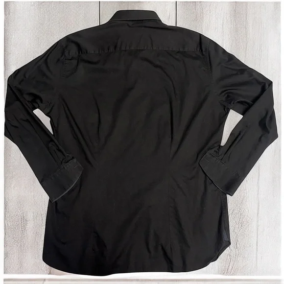 Ted Baker Endurance Men’s Luxury Long Sleeve Black Button Down Shirt 34/35 ~ 17 - Picture 4 of 7